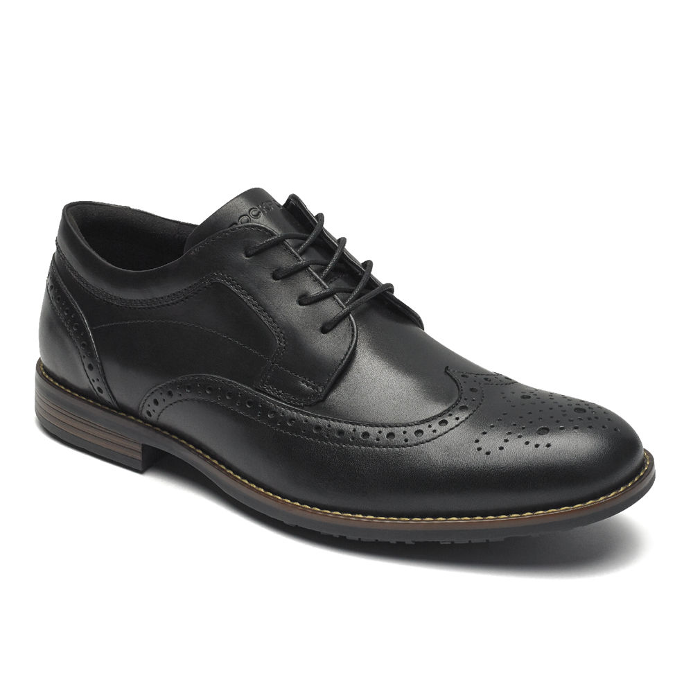 Rockport Lace Up For Mens Black - Dustyn Wingtip - FM9376854